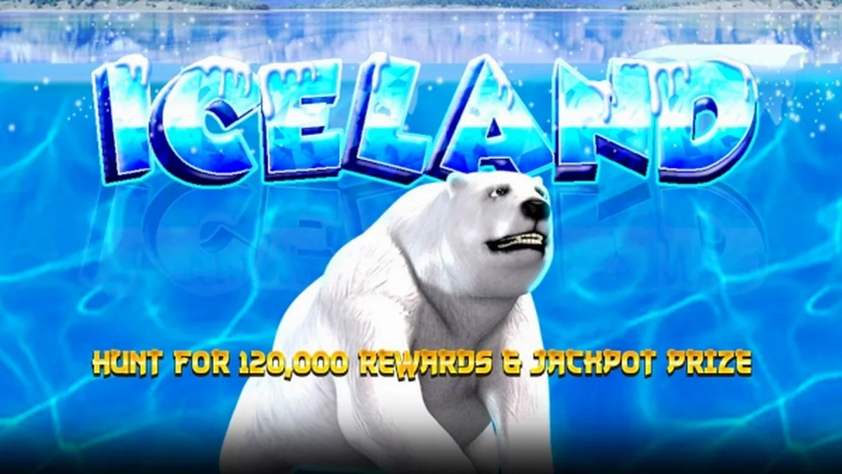 Cenário gelado e épico do slot Iceland da Spadegaming